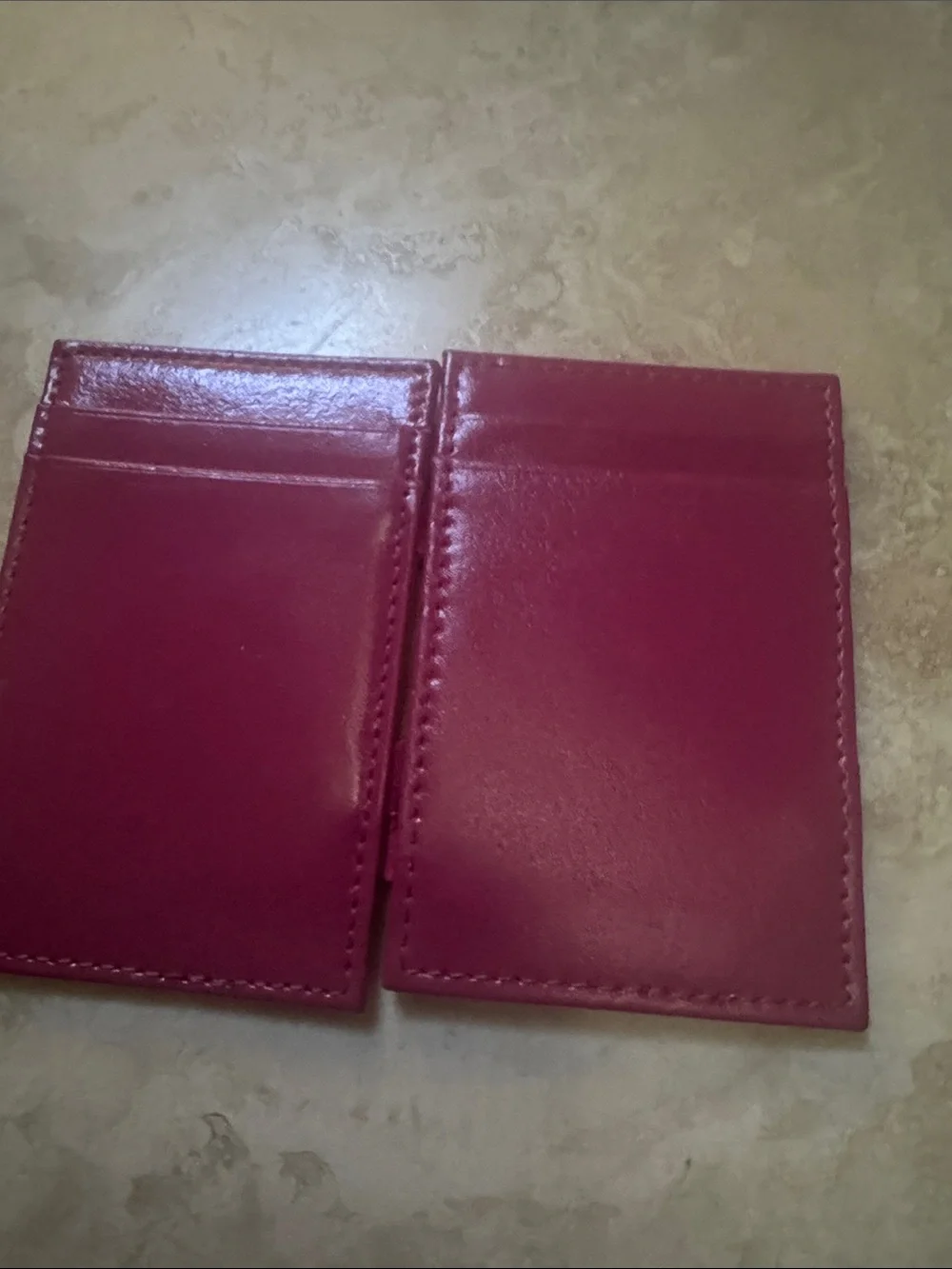 Lands' End women's or kids  Card Holder in Fuchsia Pink Leather